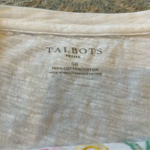 Talbots Sunshine On My Mind Embroidered Tee Shirt - Picture 4 of 5